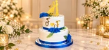 Foto: Bolo de Casamento Azul de 2 Andares