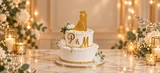 Foto: Bolo de Casamento Dourado de 2 Andares